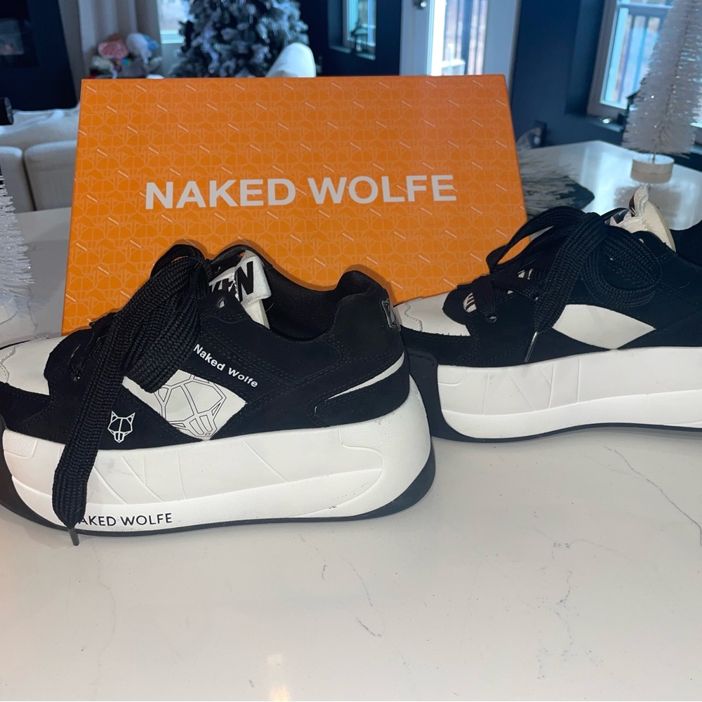 Naked Wolfe Snatch Black White Low Top Sneakers